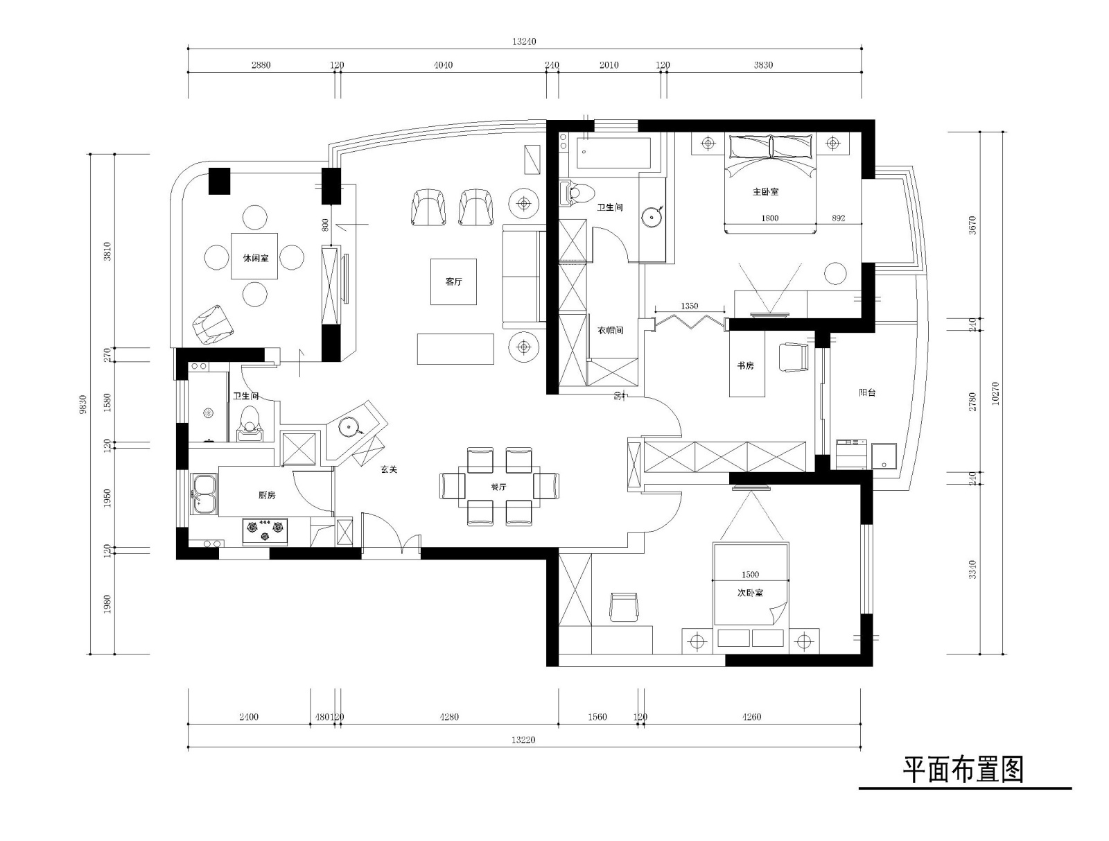 苏州130平现代简约风格三居室装修图纸施工图下载【ID:160079134】