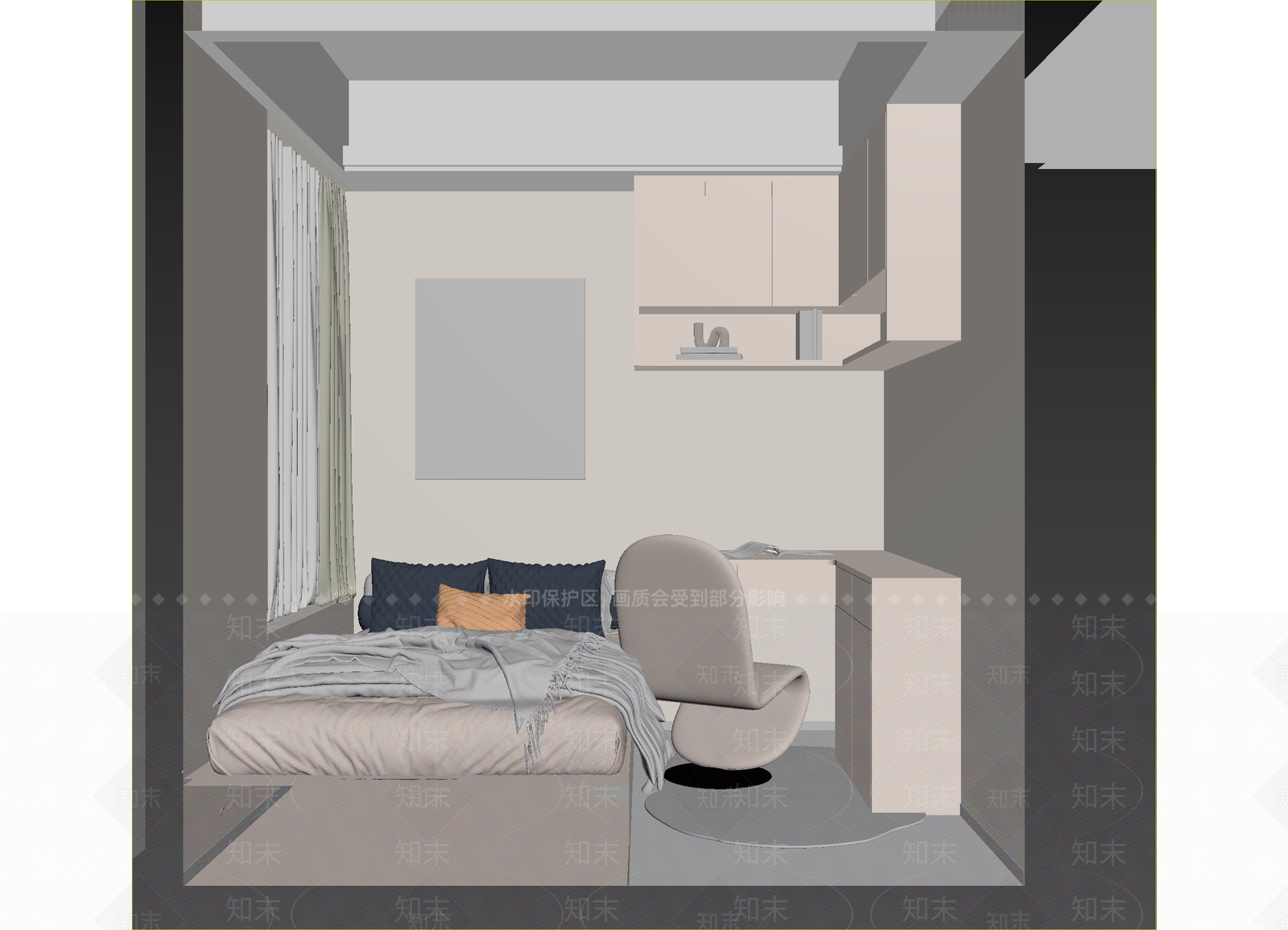 现代榻榻米卧室3D模型下载【ID:1215043832】