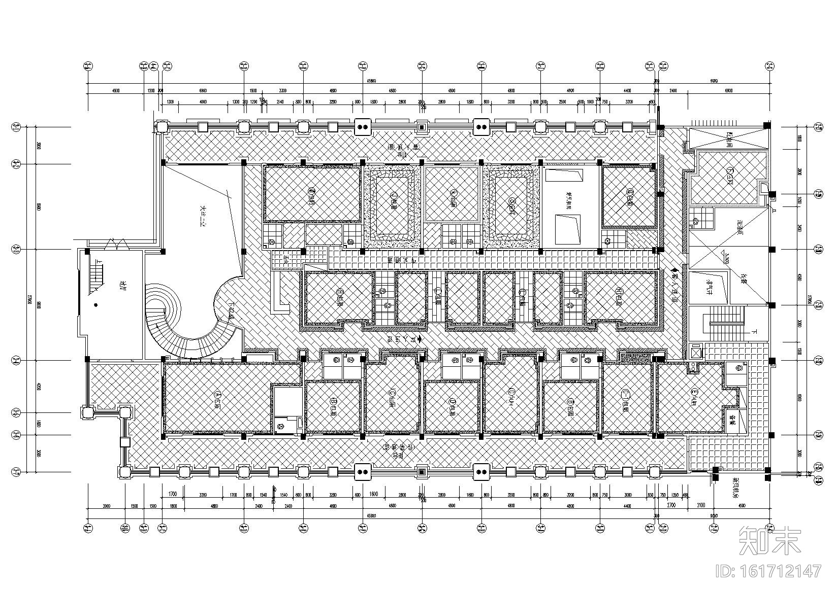 [重庆]天来大酒店东海王轩中餐厅设计施工图cad施工图下载【ID:161712147】