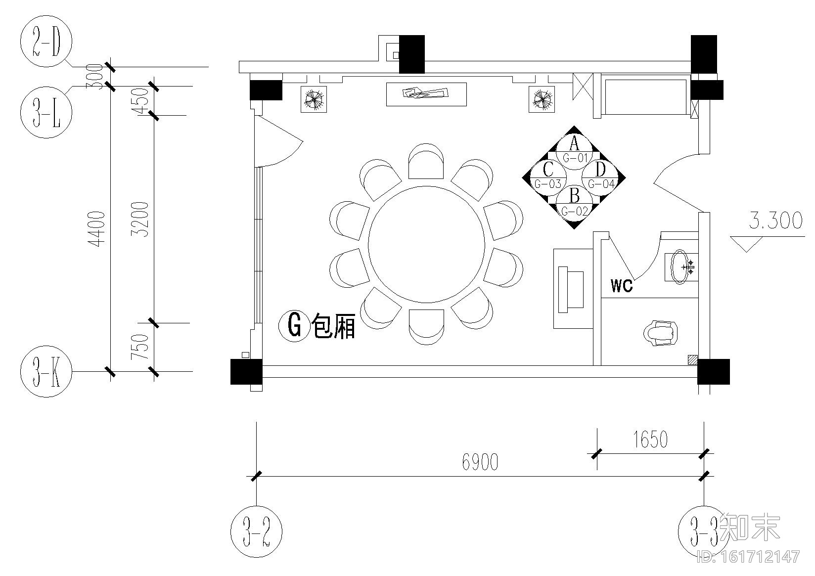 [重庆]天来大酒店东海王轩中餐厅设计施工图cad施工图下载【ID:161712147】