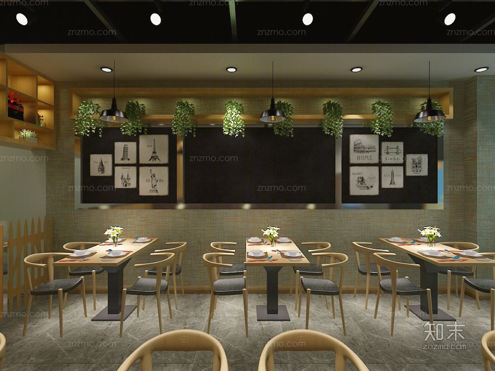 工业风排骨米饭快餐店3d模型下载【id:35264796】