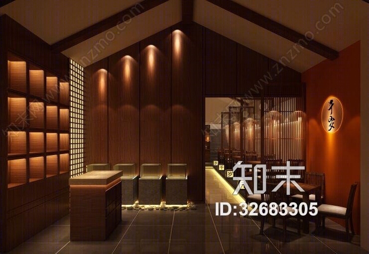 日式日式餐厅3D模型下载【ID:32683305】