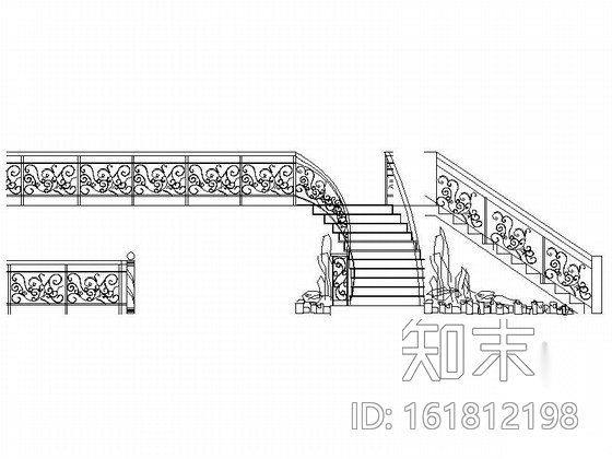 各式风格楼梯立面图CAD图块下载cad施工图下载【ID:161812198】