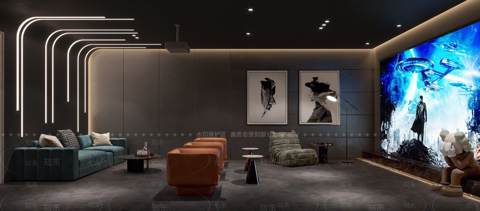 现代家居影音室3D模型下载【ID:892565068】