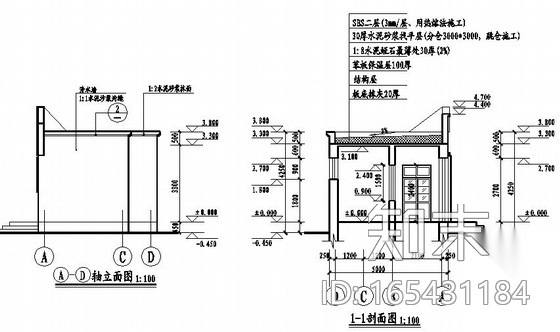 某学校公共厕所建筑施工图（2套）cad施工图下载【ID:165431184】
