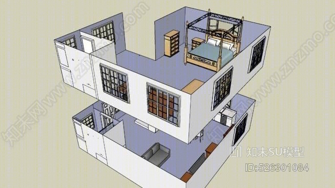 一居室联排别墅SU模型下载【ID:526301084】