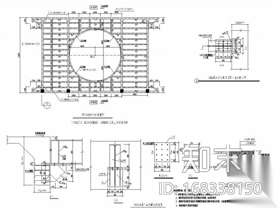 楼栋之间连廊钢结构施工图cad施工图下载【ID:168338150】