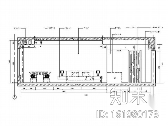 [苏州]商务酒店D型标准双人客房装修图cad施工图下载【ID:161980173】