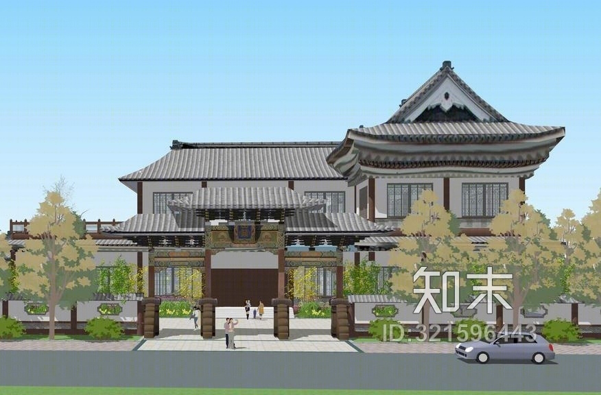 中式茶楼SU模型下载【ID:321596443】