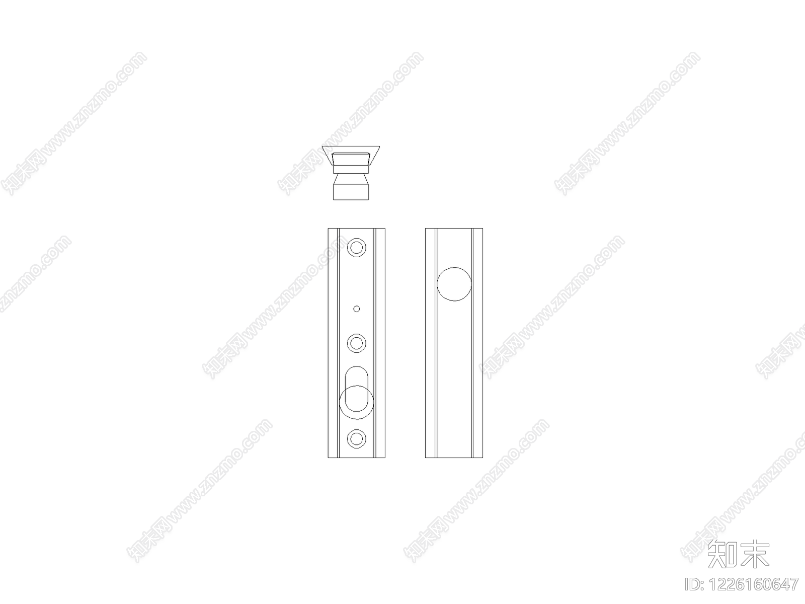 现代五金管件现代五金管件门把手膨胀螺栓管件弯头门锁施工图cad施工图下载【ID:1226160647】