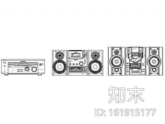 电视及音响图块集cad施工图下载【ID:161915177】