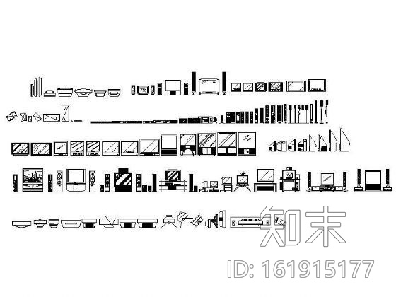 电视及音响图块集cad施工图下载【ID:161915177】