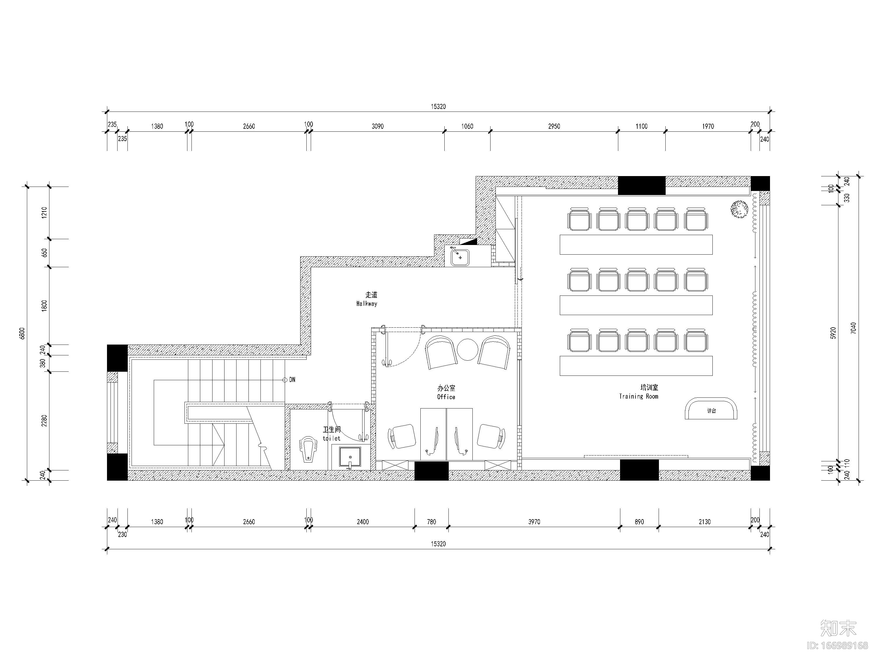 [江苏]昆山146㎡美容院SPA店铺设计施工图cad施工图下载【ID:166989168】