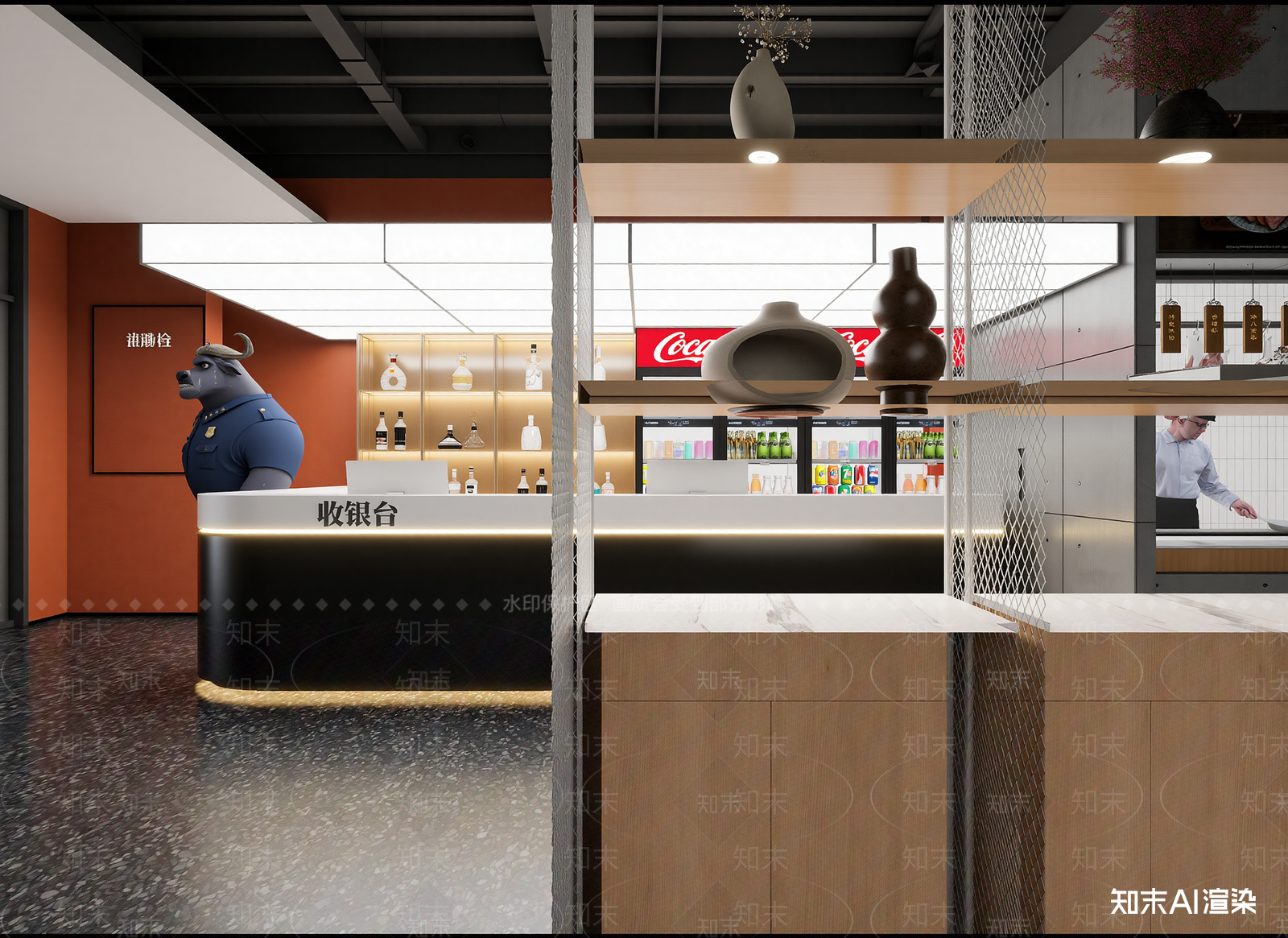 现代快餐店3D模型下载【ID:1214160558】