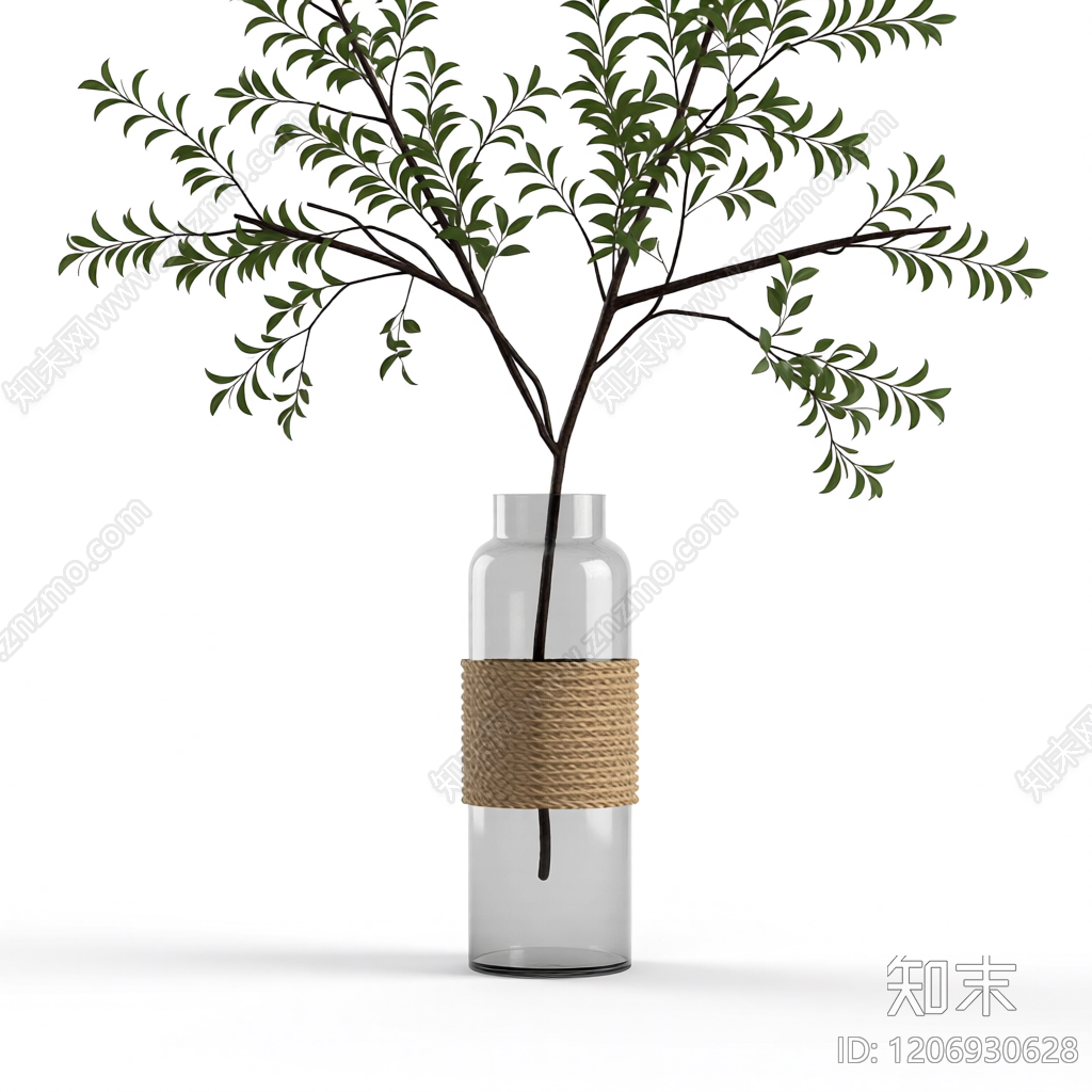 花瓶插枝装饰品3D模型下载【ID:1206930628】