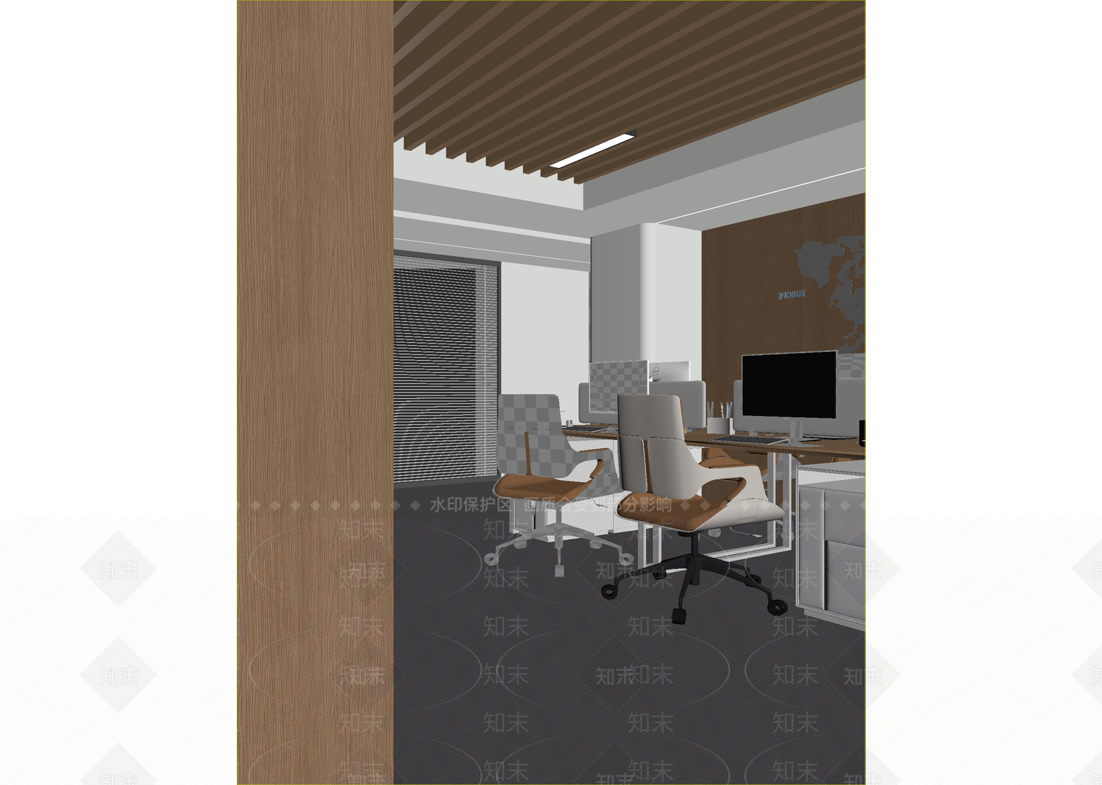 现代办公区3D模型下载【ID:1215193440】