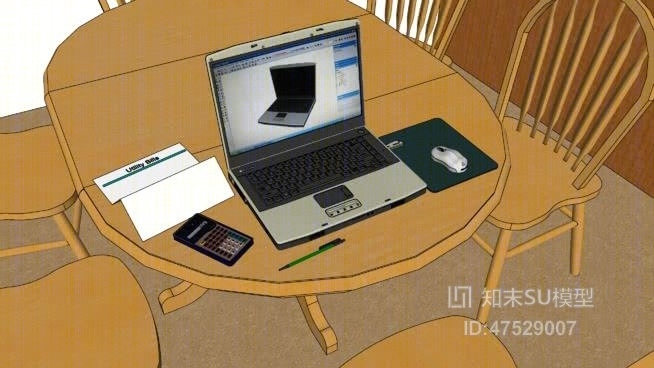 休闲桌椅组合SU模型下载【ID:718197908】