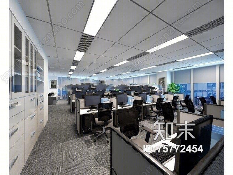 现代办公空间下载3D模型下载【ID:75772454】