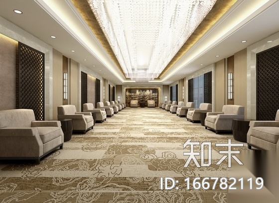 [山东]现代企业集团写字楼CAD装修施工图（含效果）施工图下载【ID:166782119】