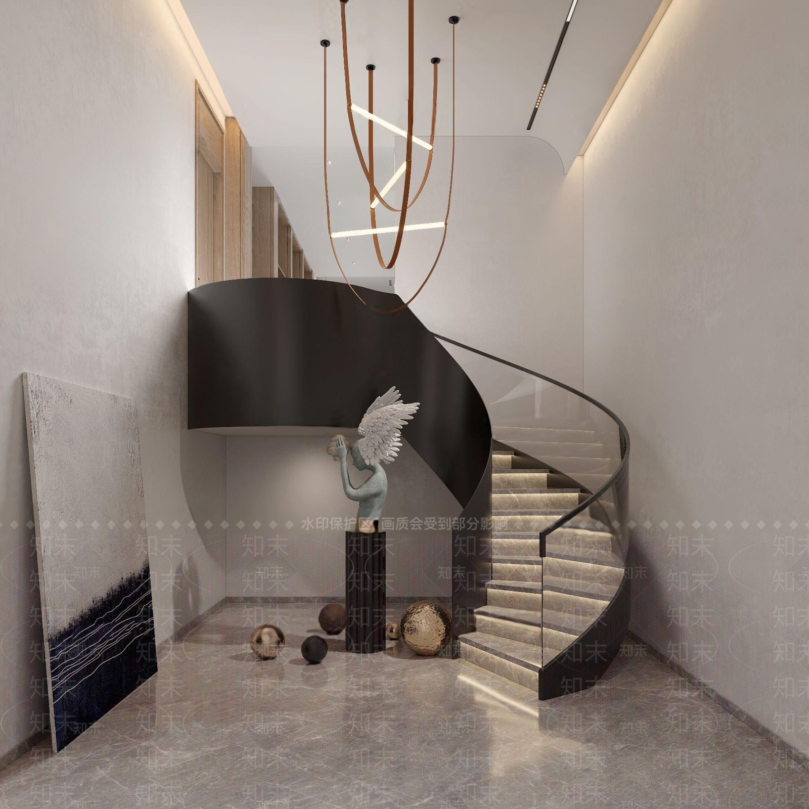 现代楼梯间3D模型下载【ID:1111074241】