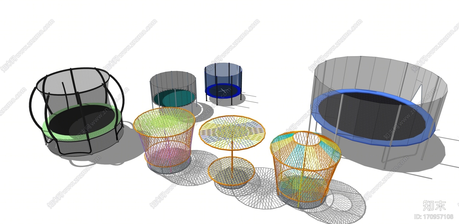 儿童活动蹦蹦床SU模型下载【ID:170957108】