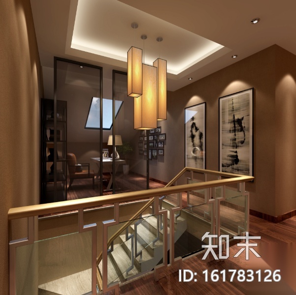 简约主义风格三居室别墅设计施工图（附效果图）cad施工图下载【ID:161783126】