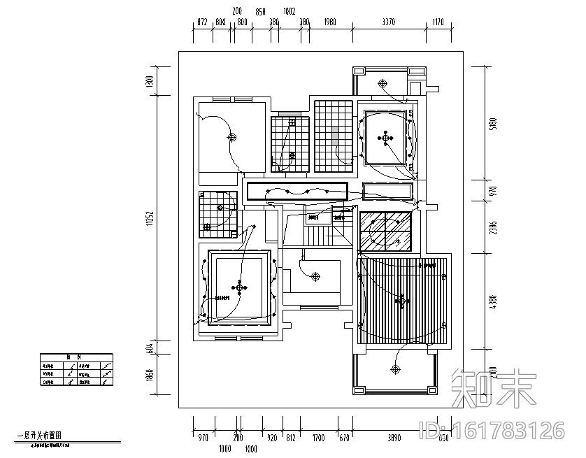 简约主义风格三居室别墅设计施工图（附效果图）cad施工图下载【ID:161783126】