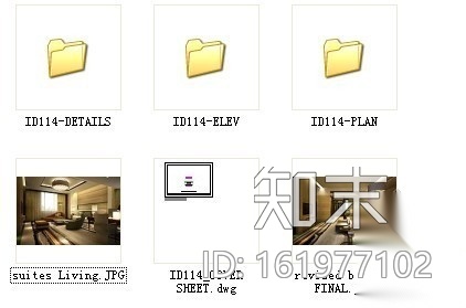 [西安]经典酒店行政套房室内施工图（含效果）cad施工图下载【ID:161977102】