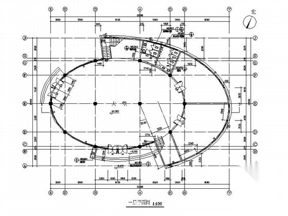 圆筒状高级会所建筑方案图cad施工图下载【ID:166225190】