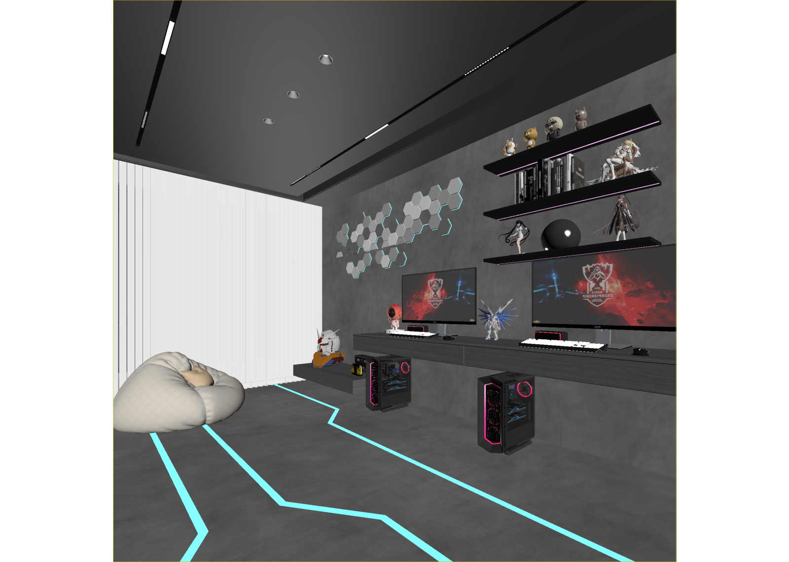 现代影音室3D模型下载【ID:1215009794】