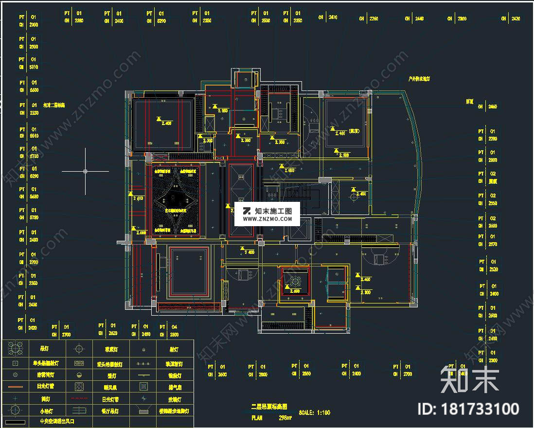 欧式别墅豪宅cad施工图下载【ID:181733100】