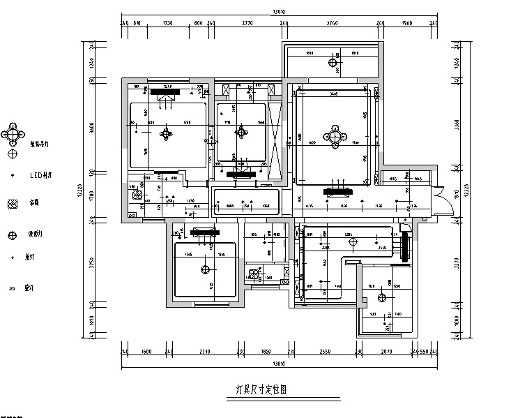 110平米地中海风格三居室住宅设计施工图cad施工图下载【ID:160387106】