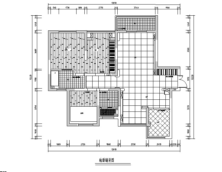 110平米地中海风格三居室住宅设计施工图cad施工图下载【ID:160387106】