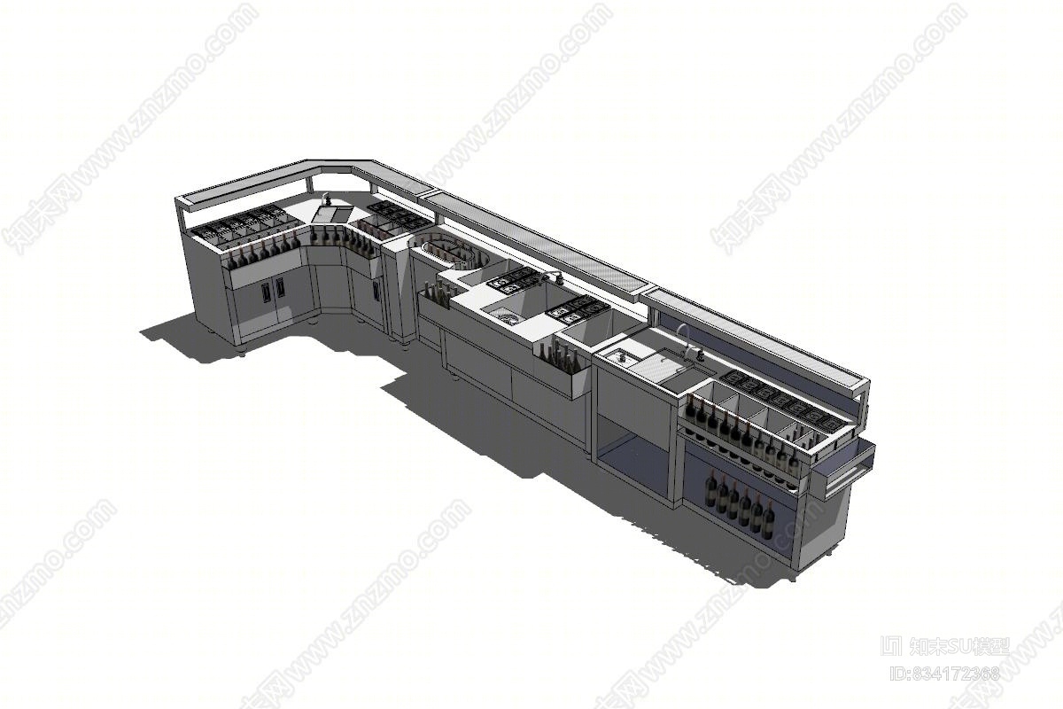 酒吧酒槽设计SU模型下载【ID:834172368】