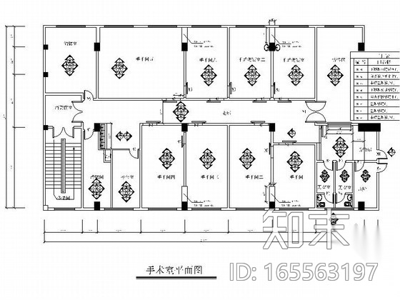 某医院门诊外科手术室装修图cad施工图下载【ID:165563197】