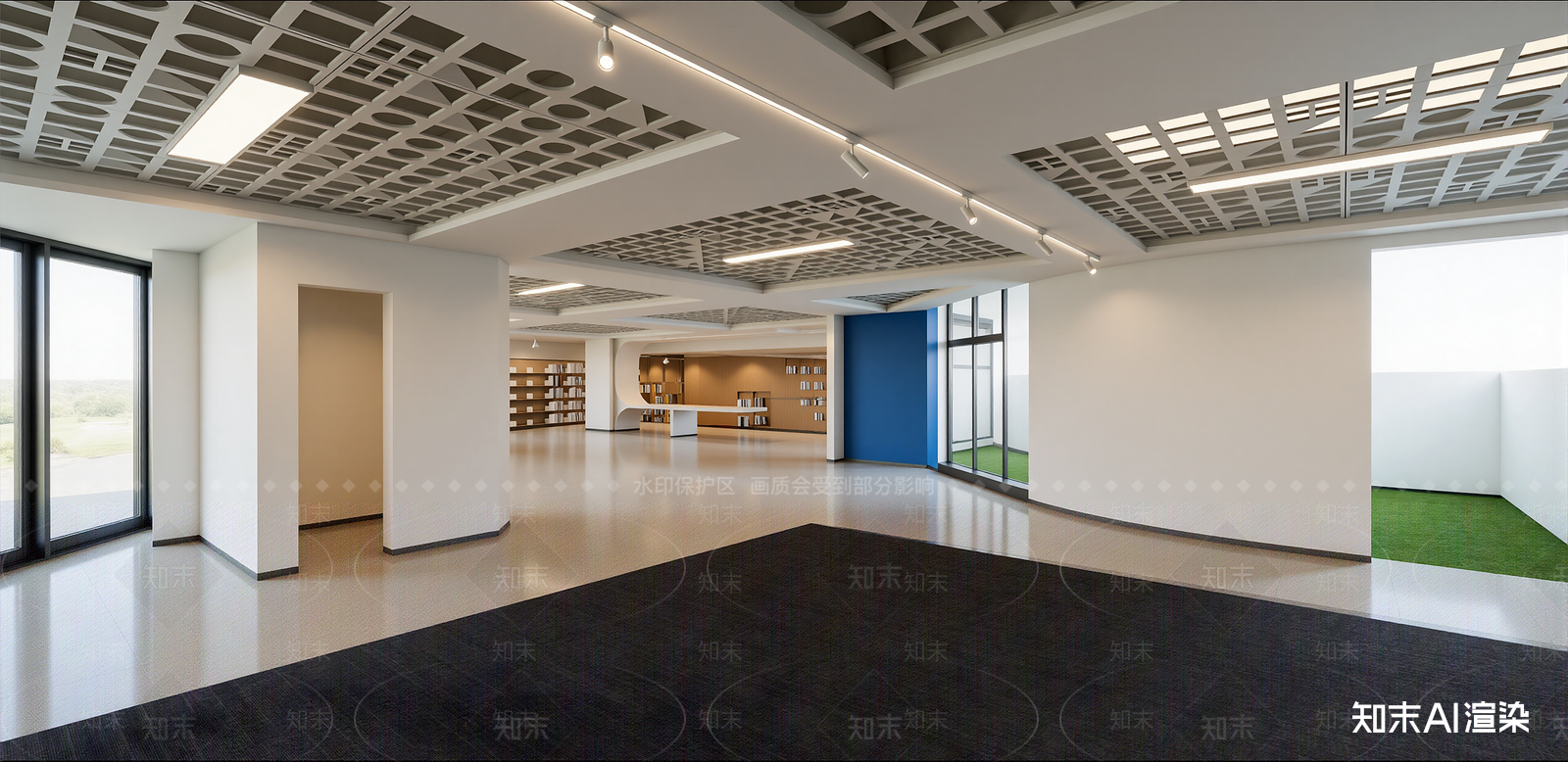 现代办公大堂SU模型下载【ID:1215206964】