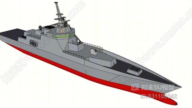 导弹护卫舰SU模型下载【ID:831108542】
