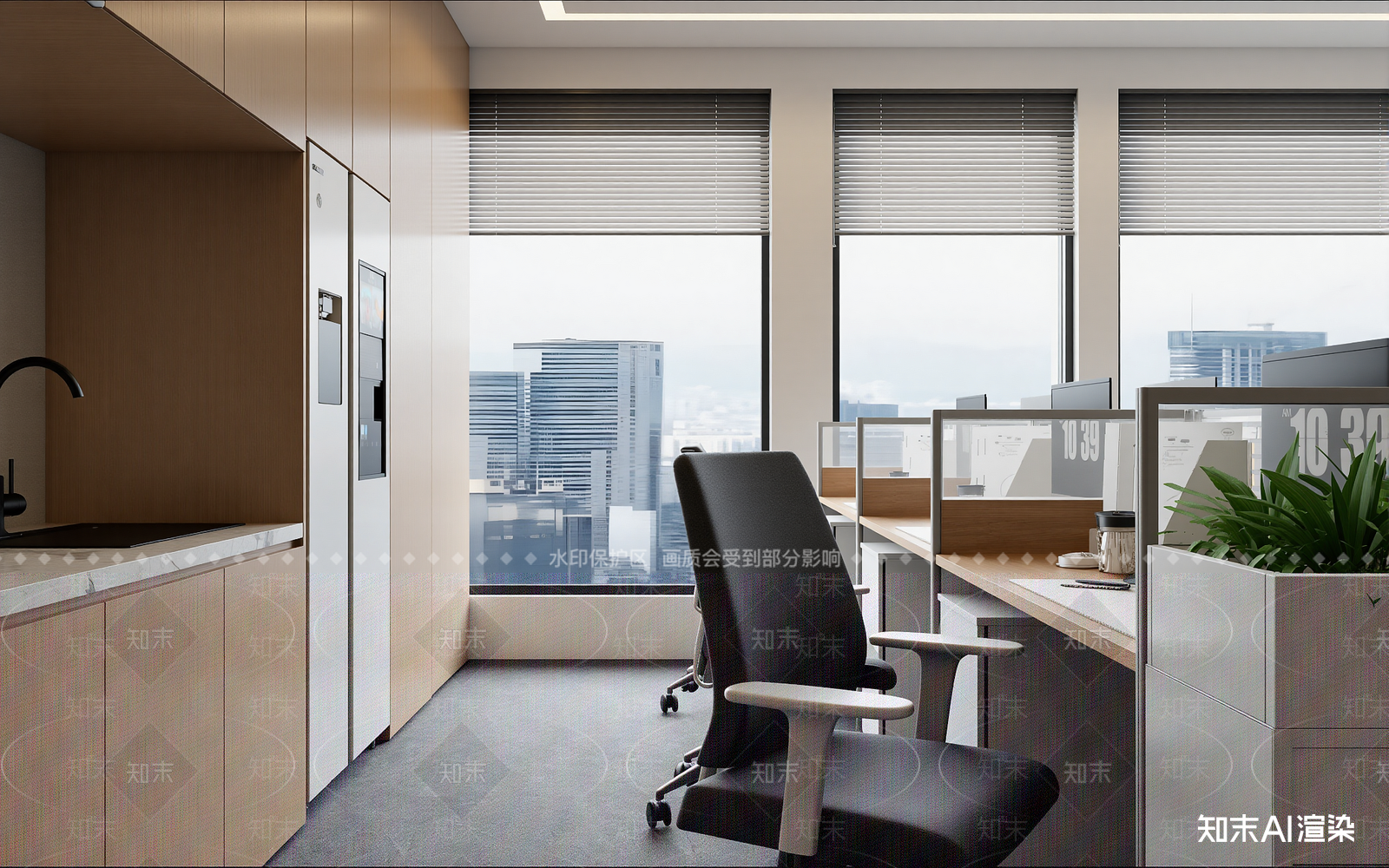 现代办公区3D模型下载【ID:1214932824】