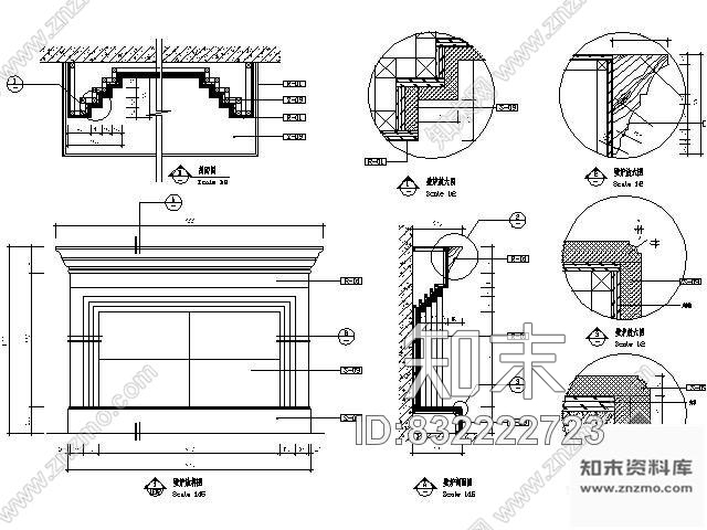 壁炉详图cad施工图下载【ID:832222723】