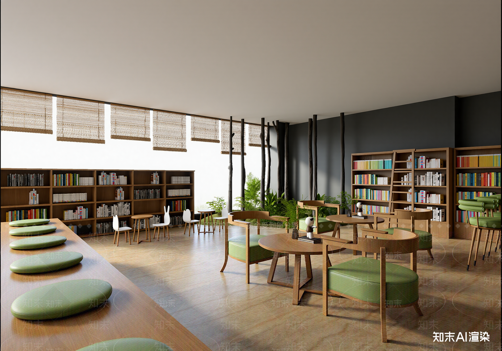 现代图书馆3D模型下载【ID:1214126438】