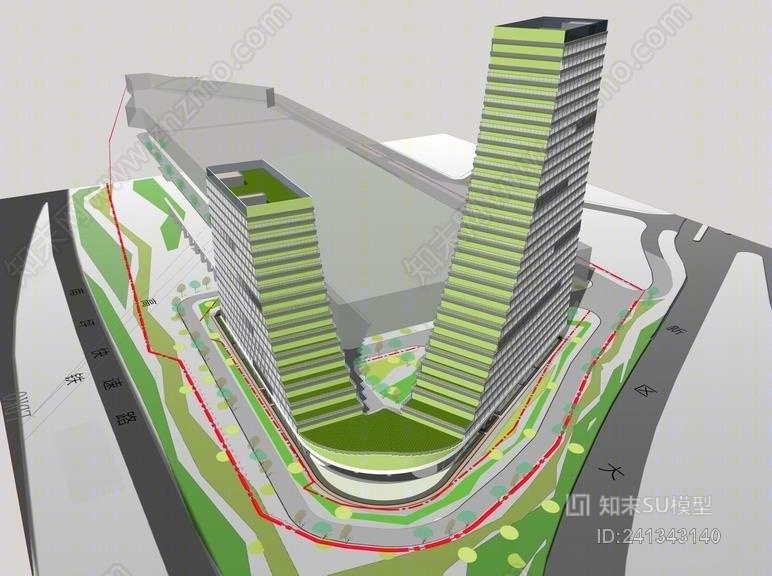 现代生态公寓SU模型下载【ID:241343140】