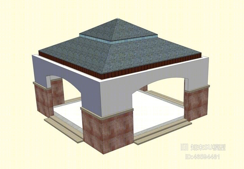 现代景观亭SU模型下载【ID:46594481】