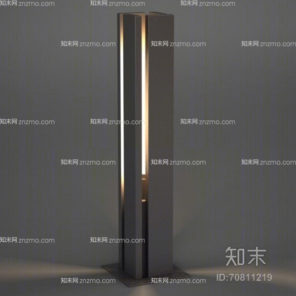 现代灰色金属地灯3D模型下载【ID:70811219】