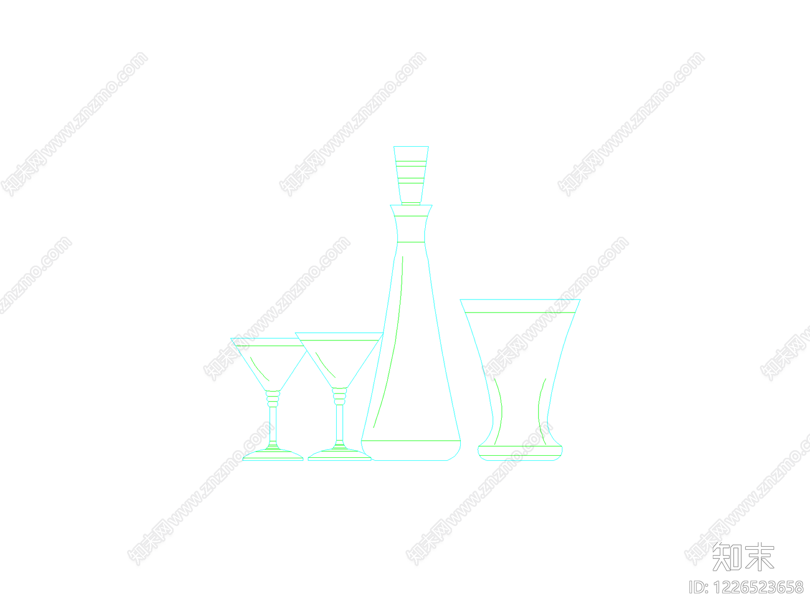 新中式摆件CAD图纸