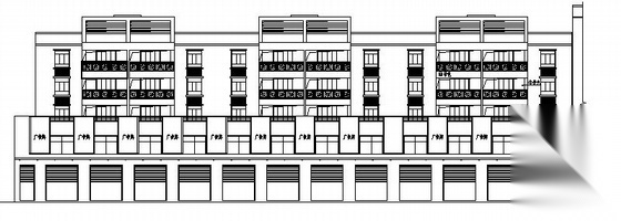 某六层商住楼区建筑施工图（三栋）cad施工图下载【ID:149814190】