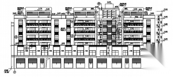 某六层商住楼区建筑施工图（三栋）cad施工图下载【ID:149814190】