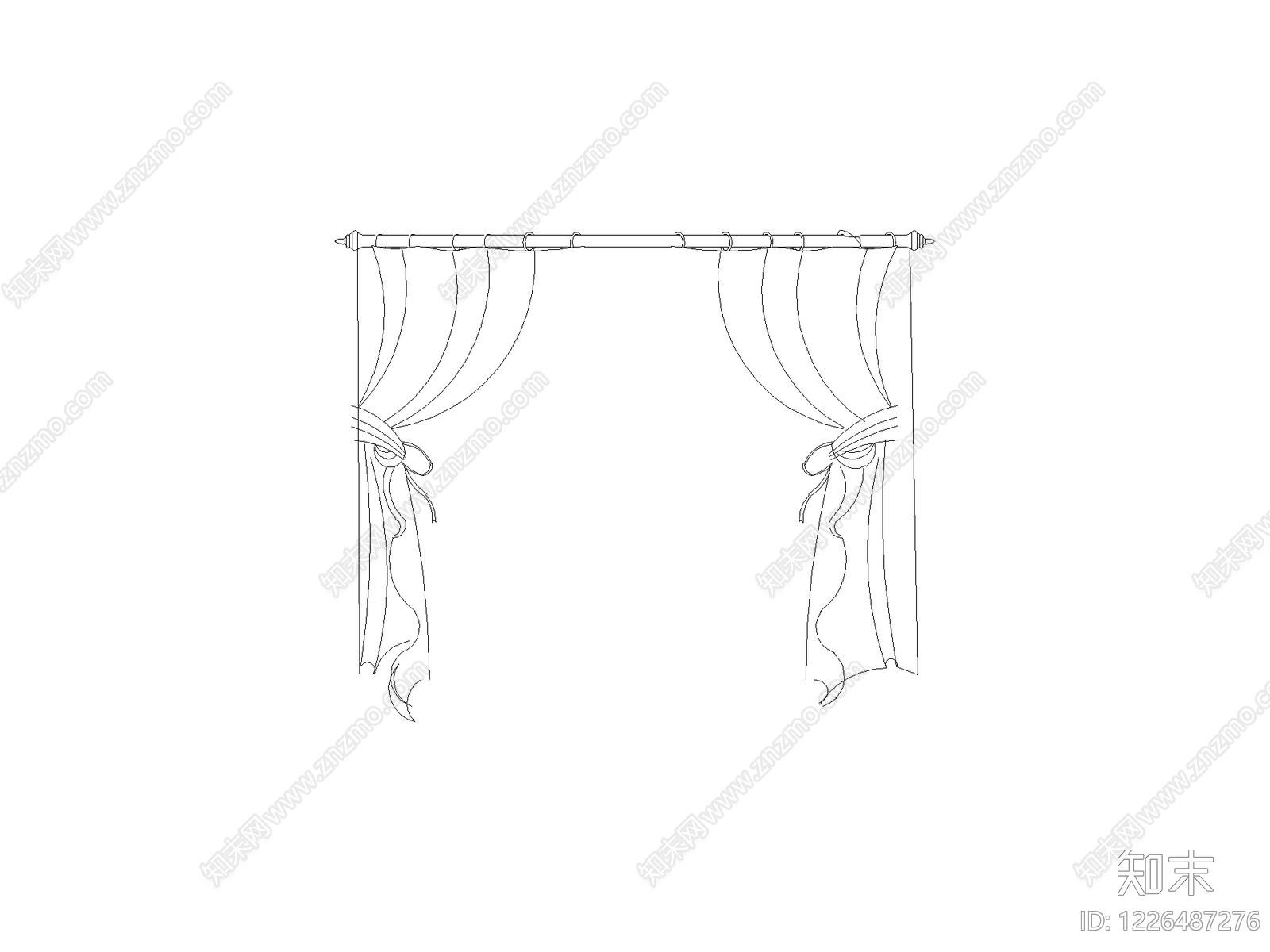 窗帘cad施工图下载【ID:1226487276】