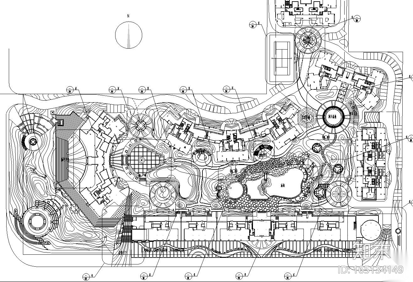 [四川]香格里拉花园环境景观工程施工图纸设计（CAD+1...施工图下载【ID:165134149】