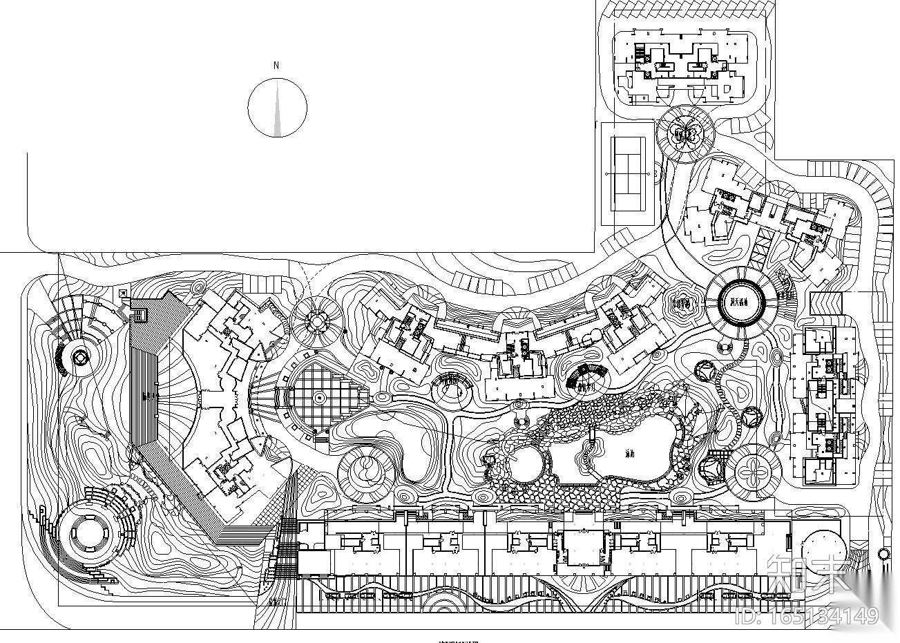 [四川]香格里拉花园环境景观工程施工图纸设计（CAD+1...施工图下载【ID:165134149】