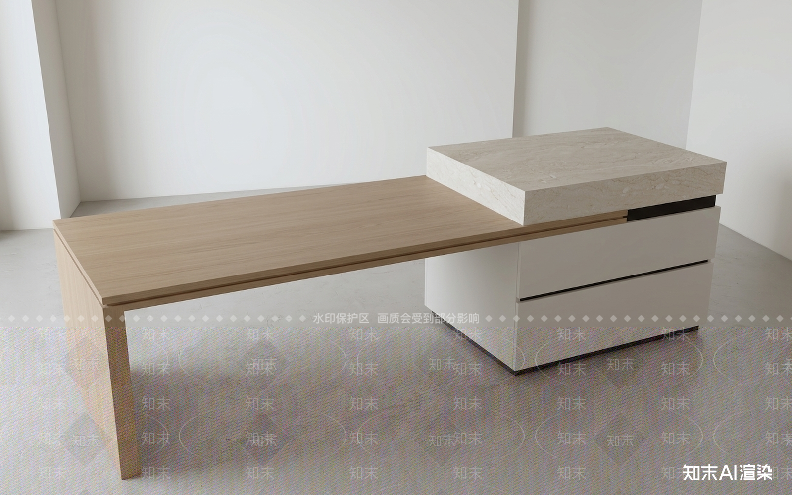 岛台书桌3D模型下载【ID:1227321739】